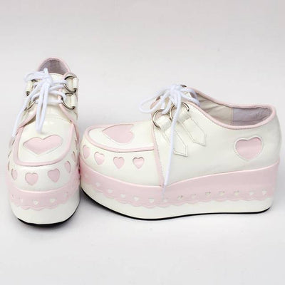 Harajuku Cute Heart Lace Platform Shoes SD00917