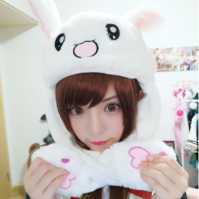 Plush TWICE Nayeon What is Love Bunny Rabbit Ear Wiggle Hat Cap SD00355