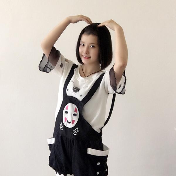 Spirited Away anime No-Face (Kaonashi) trouser short pants/shirt SD00863