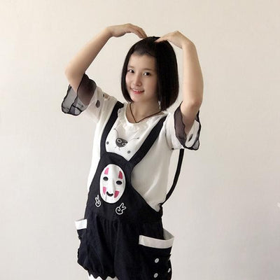 Spirited Away anime No-Face (Kaonashi) trouser short pants/shirt SD00863