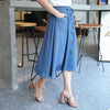 Korean blue long button denim skirt SD00653