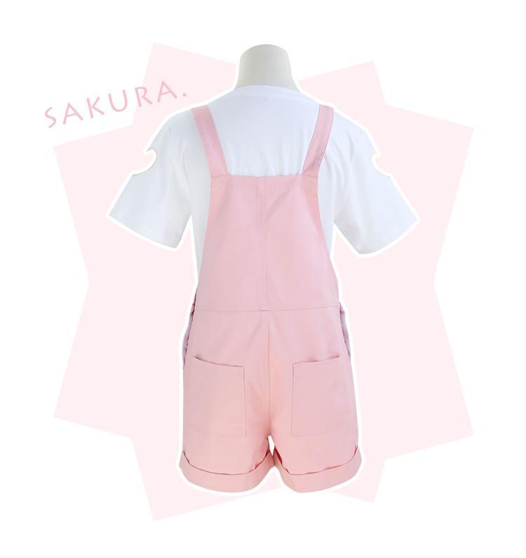 Cardcaptor Sakura Star Winged Printed Suspender Overall Shorts SD01492
