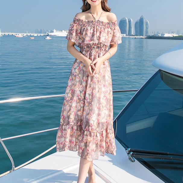 Floral Shoulder-less Long Dress SD00159