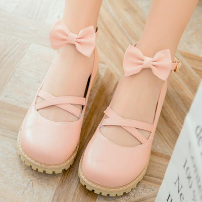 Lolita Bow Flat Leather Shoes SD00120