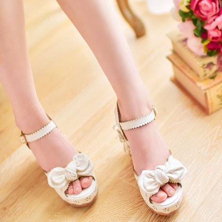 Flower Bow Strap High-Heeled Shoes SD00058