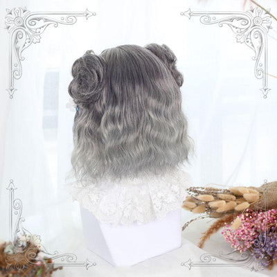 Japanese Harajuku Gradient Dark Grey Mix Silver Short Wig SD02298