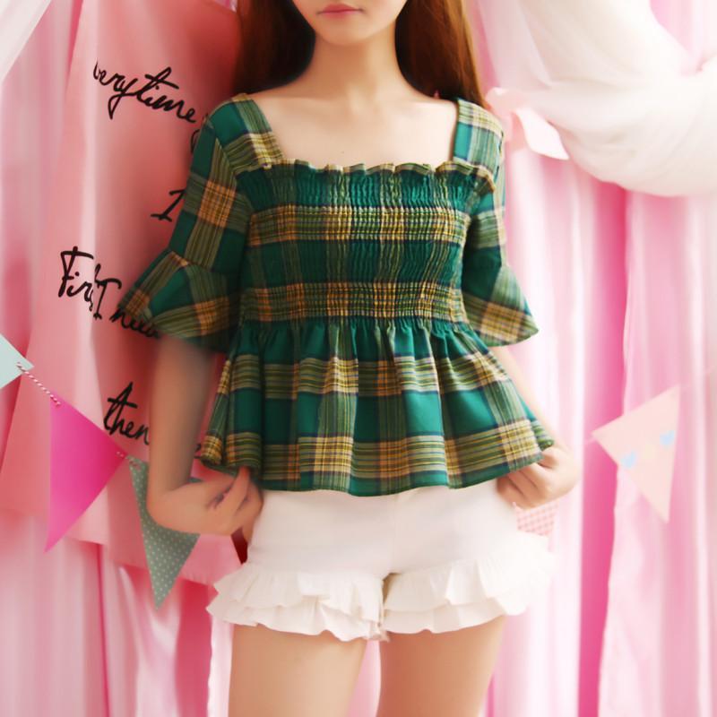 Japanese sweet plaid shirt SD00964