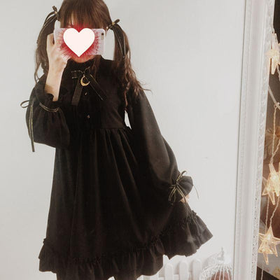 Japanese harajuku lolita black dress SD00818