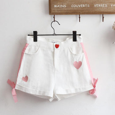 Japanese Summer Heart Button Shorts SD01681