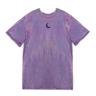 Metallic Purple Moon Loose T-shirt SD01331