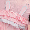 Japanese Cute Pink Bunny Ruffle 1 Piece Swimsuit SD02471