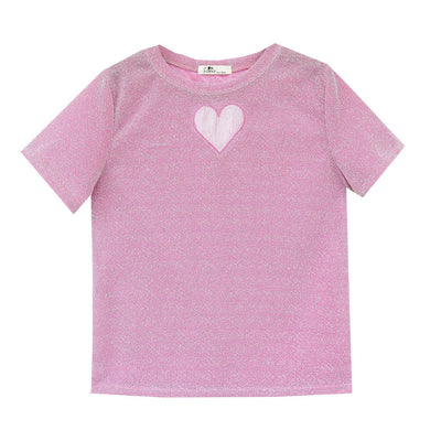 Korean Cute Heart Round Neck T-shirt SD02440