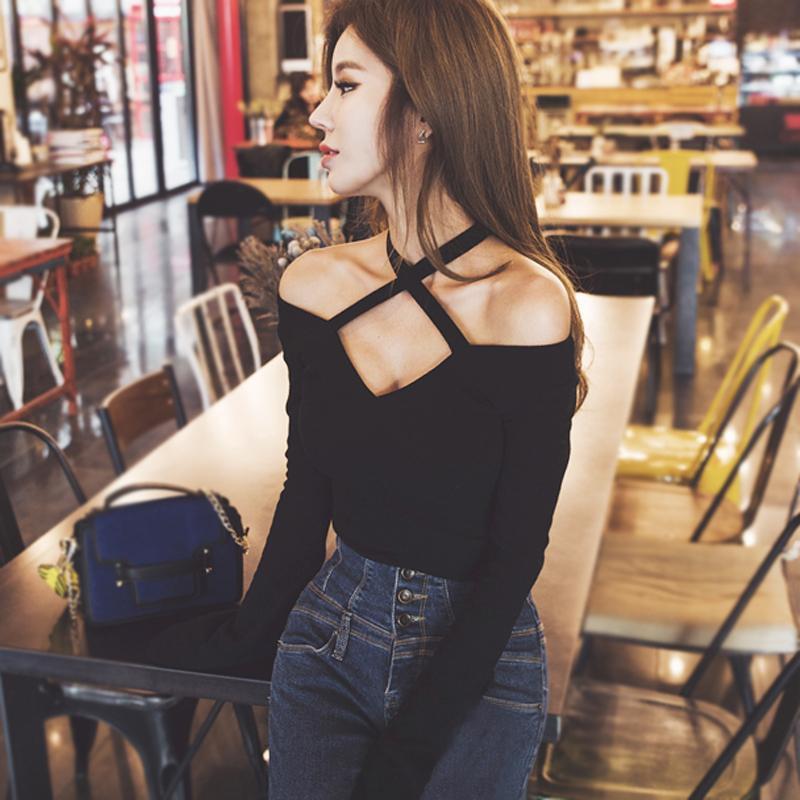 Korean V Collar Shoulder less Shirt SD01431