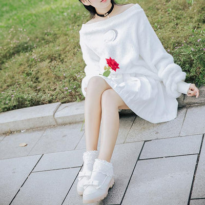 Japanese Warm Moon Shoulder-less loose Sweater SD01272