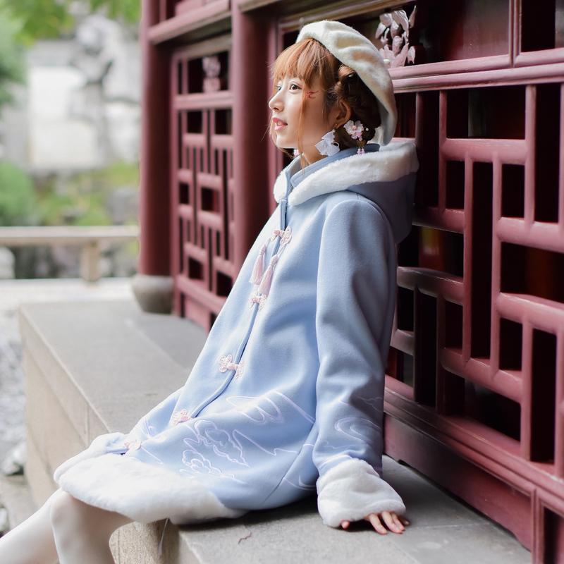 Warm winter woolen peach blossom ancient coat SD01132