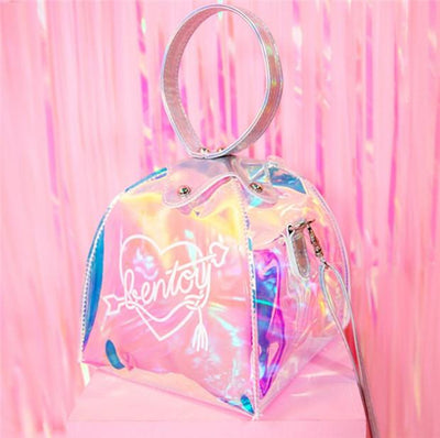 Japanese harajuku transparent holographic hand bag SD00787