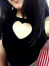 Black Heart Keyhole Hollow Cut Out Tank Top SD00828