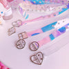 Japanese Harajuku Laser Transparent Heart Round Square Buckle Belt SD01563