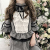 Elegant Lace White Black Plaid Dress SD01350