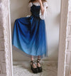 Japanese harajuku galaxy stars gradient blue long dress SD02468