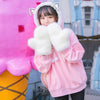 Japanese College Cute Embroidered Bunny Long-sleeved Loose Velor Hooded Sweater SD02029