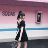 Japanese Summer Black Backless Ribbon Bow Dress SD01192