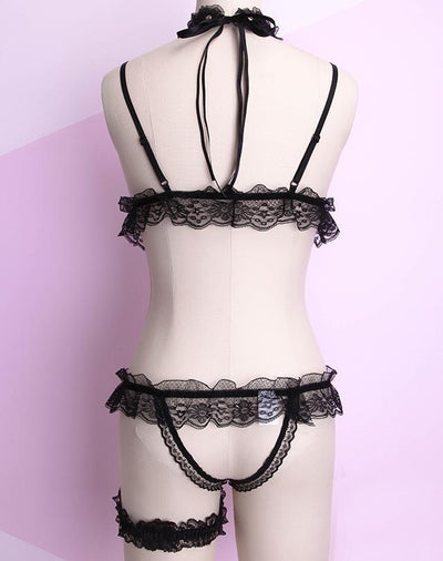 Sexy Lace Pearl Ribbon Lingerie Set SD00081