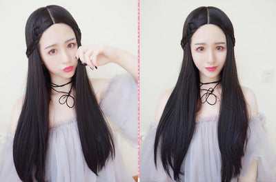 Harajuku Long Straight Black/Brown Wig SD00641