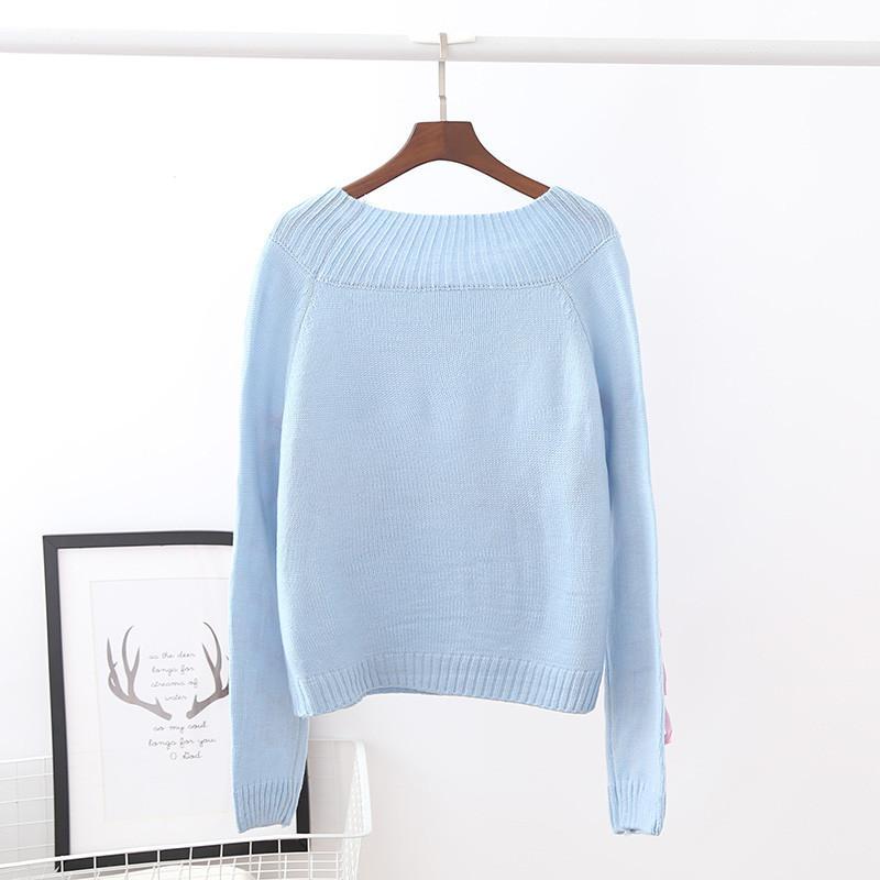 Cute Lase Bow Pullover Sweater SD02034
