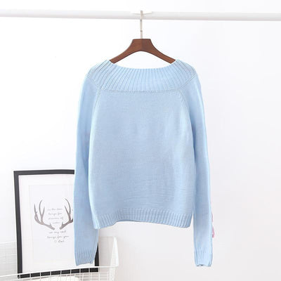 Cute Lase Bow Pullover Sweater SD02034