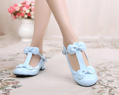 Japanese Lolita Strap Bow Lace Shoes SD01944