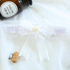 Japanese Harajuku White Pearl Bow Lace Leg Band Garter SD00978