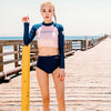 Pink Navy Long-sleeve Swimsuit SD00524