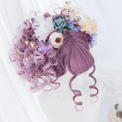 Purple Gradient Curly Long Wig SD00199