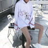 Cherry Blossom Stork Loose Hoodie Sweater SD00289