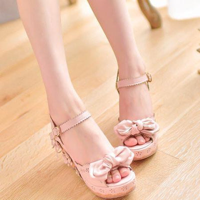 Flower Bow Strap High-Heeled Shoes SD00058