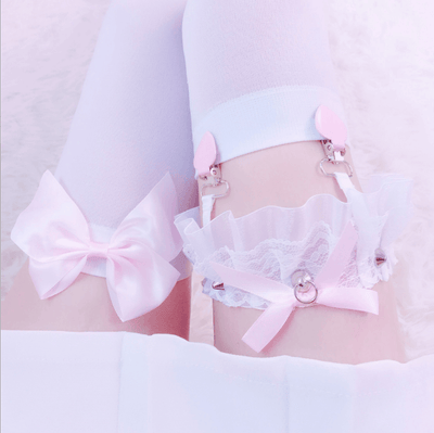 Sexy Lace Bow Garter Clip Leg Collar SD01917