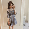 Korean Black&White Grid Dress SD02448