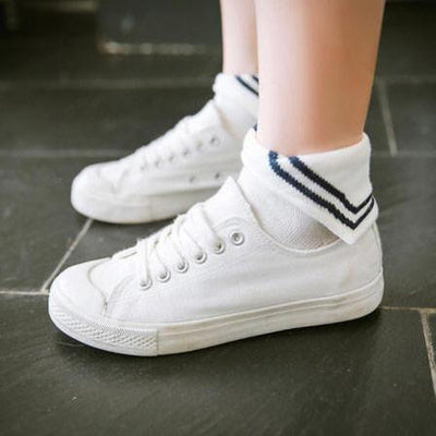 Winter black Stripes Sailor Short Socks SD01961