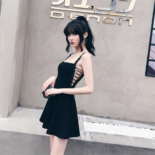 Japanese Summer Black Strap String Dress SD01981