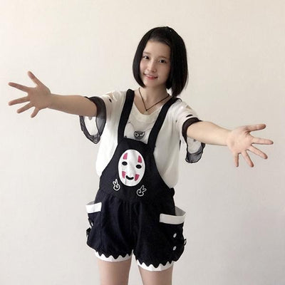 Spirited Away anime No-Face (Kaonashi) trouser short pants/shirt SD00863