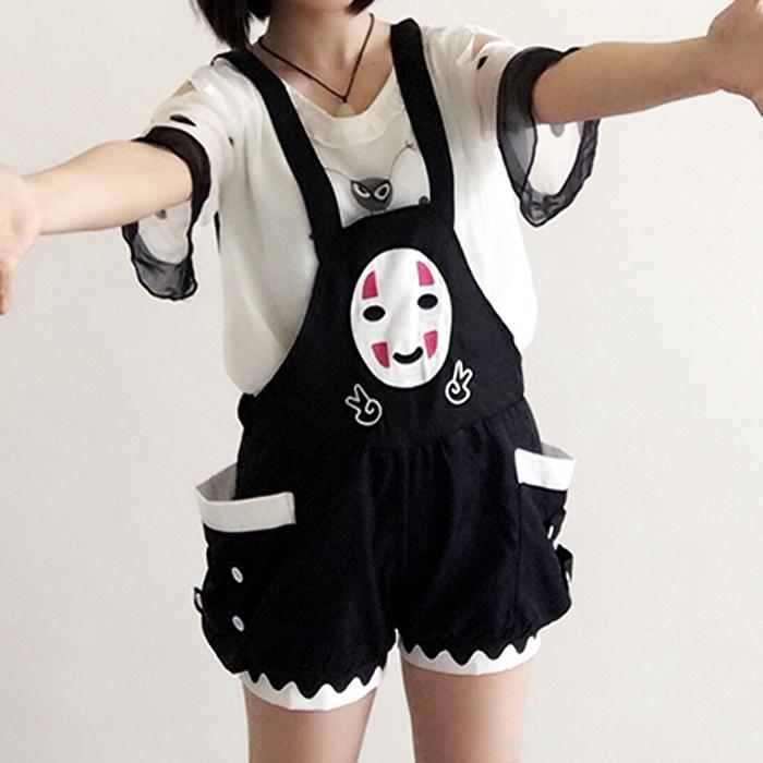 Spirited Away anime No-Face (Kaonashi) trouser short pants/shirt SD00863