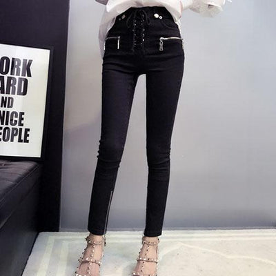 High Waist Zipper String Pants SD00307