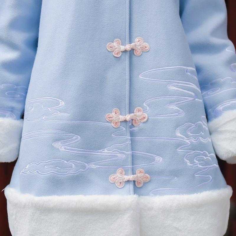 Warm winter woolen peach blossom ancient coat SD01132