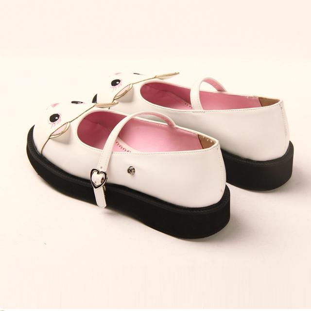 White Cat Strap Lolita Shoes SD00036