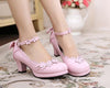 Japanese Lolita Strap Flower Bow Lace Shoes SD01945