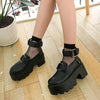 Black Double Straps High Platform Shoes SD02424