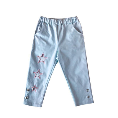 Blue Hollow Star Pink Bow Tie Pants SD00738