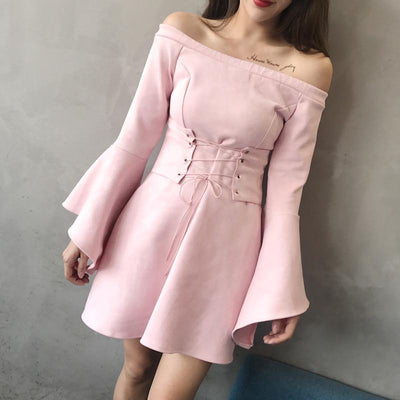 Corset Loose Sleeve Shoulder-less Dress SD00137