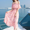 Floral Shoulder-less Long Dress SD00159